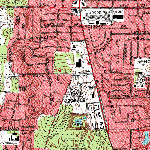 Topographic Map of Davids United Church of Christ, OH