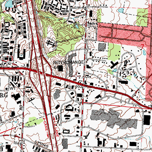 Topographic Map of Corners-At-The-Mall Shopping Center, OH