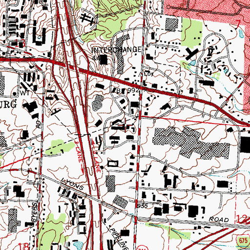 Topographic Map of Mini-Mall Shopping Center, OH