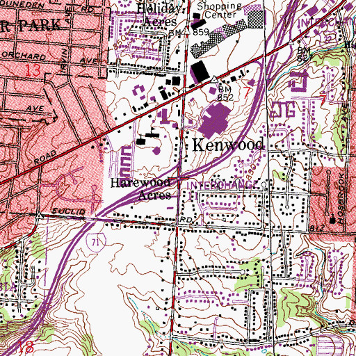 Topographic Map of Interchange 11, OH