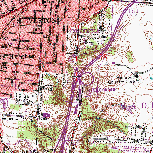 Topographic Map of Interchange 10, OH