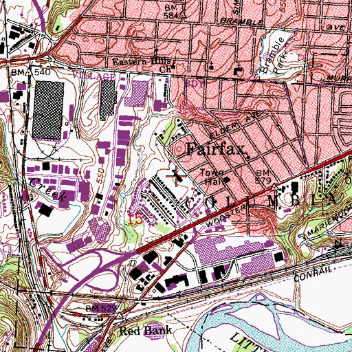 Topographic Map of Fairfax Elementary School, OH