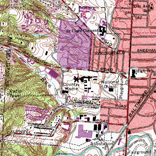 Topographic Map of Hamilton County Home, OH