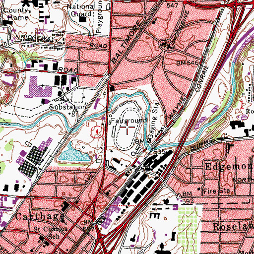 Topographic Map of Hamilton County Fairgrounds, OH