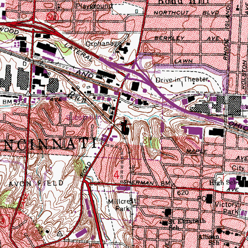 Topographic Map of Saint Josephs Infant Home and Maternity Hospital, OH