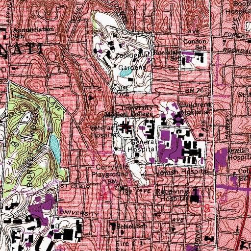 Topographic Map of Christina R Holmes Memorial Hospital, OH