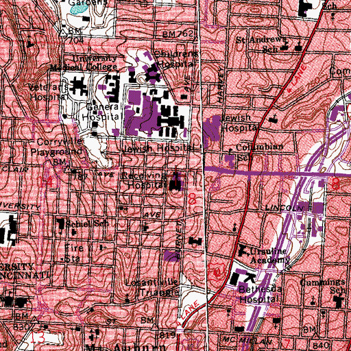 Topographic Map of General Protestant Orphans Home (historical), OH