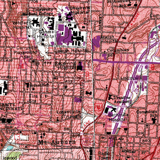 Topographic Map of Mecklenburgs Garden, OH