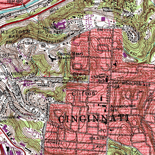 Topographic Map of Rawson Woods, OH