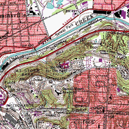 Topographic Map of Bethesda Home for the Aged, OH