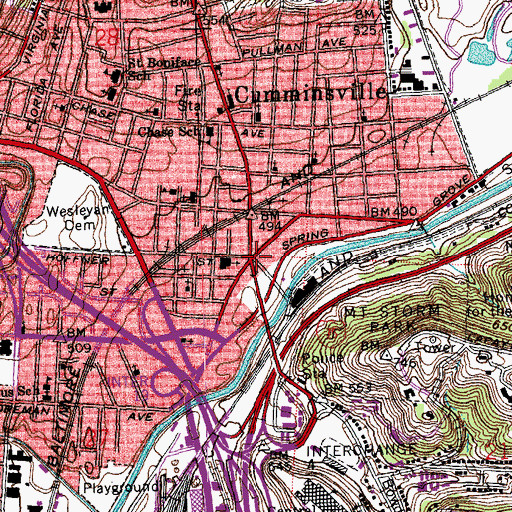 Topographic Map of Knowltons Corner, OH