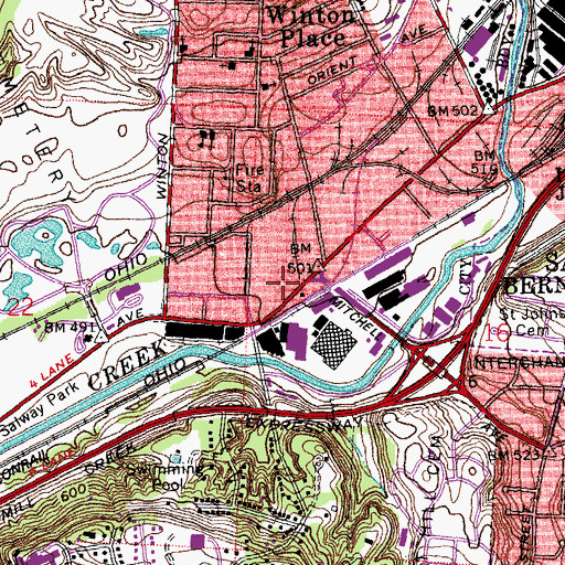 Topographic Map of Chester Park, OH