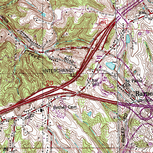 Topographic Map of Interchange 31, OH
