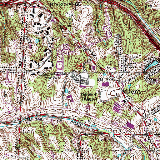 Topographic Map of Diamond Oaks Vocational School, OH
