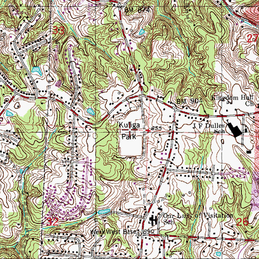 Topographic Map of Kuliga Park, OH