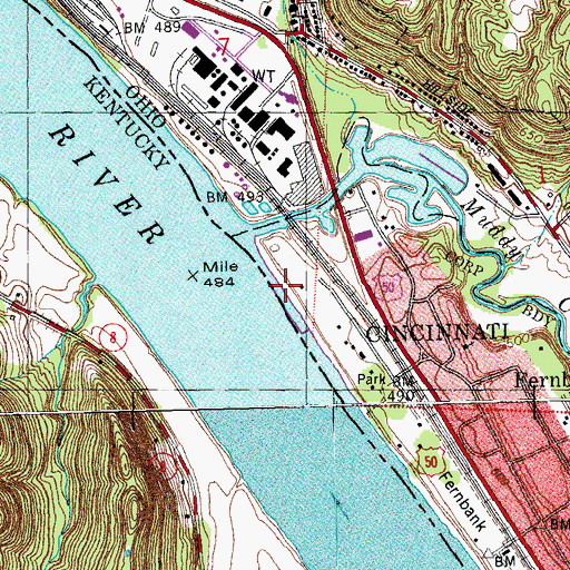 Topographic Map of Sycamore Shoals Marina, OH