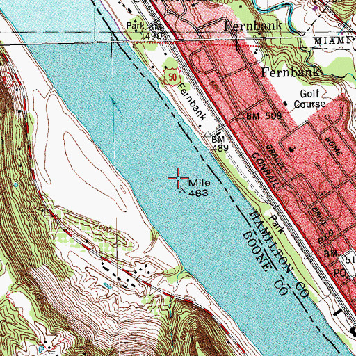 Topographic Map of Lock and Dam Number 37 (historical), OH
