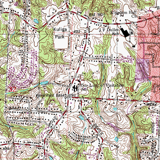 Topographic Map of Our Lady of Visitation Catholic Church, OH