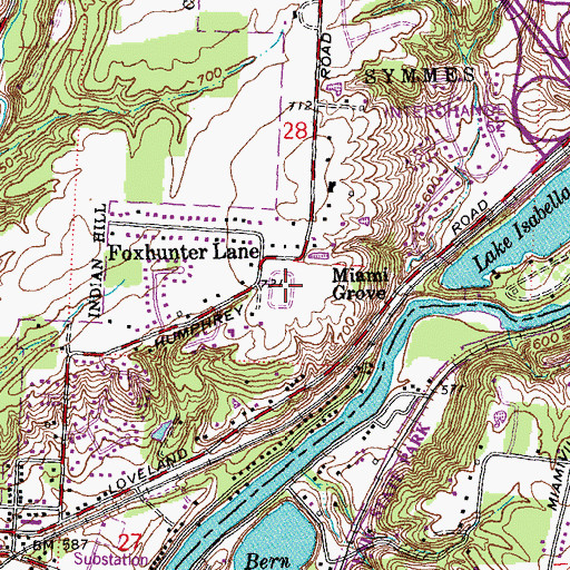 Topographic Map of Laurel Memorial Gardens, OH