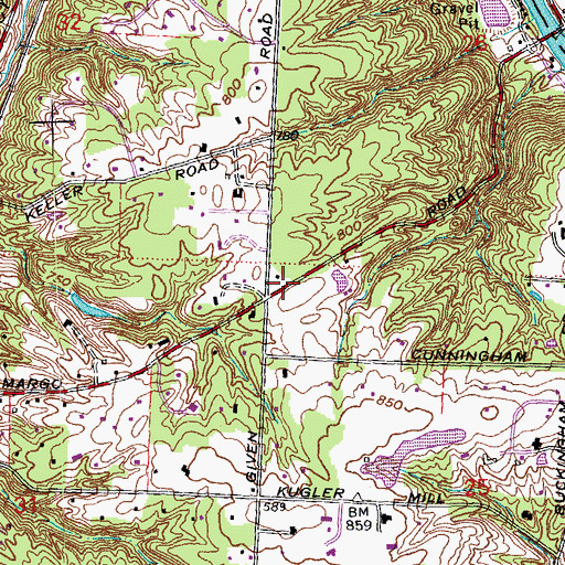 Topographic Map of Washington Heights School (historical), OH