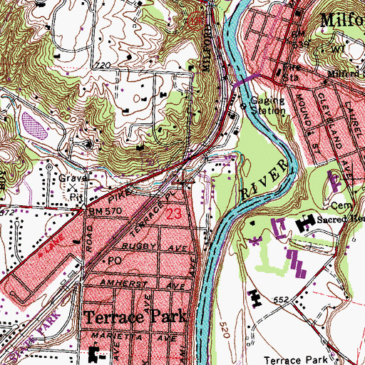 Topographic Map of Saint Thomas Episcopal Church, OH