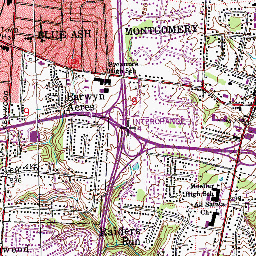 Topographic Map of Interchange 14, OH