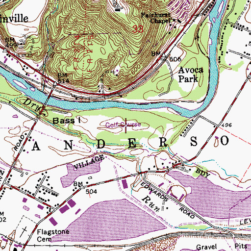 Topographic Map of Indian Valley Golf Course, OH