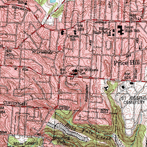Topographic Map of Saint William Catholic Church, OH