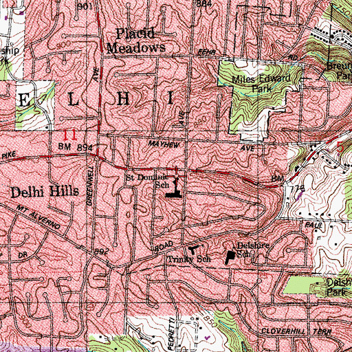 Topographic Map of Saint Dominic Catholic Church, OH