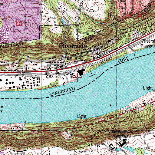 Topographic Map of Flehers Run, OH