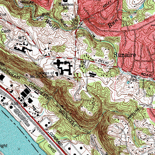Topographic Map of School Number 3 (historical), OH