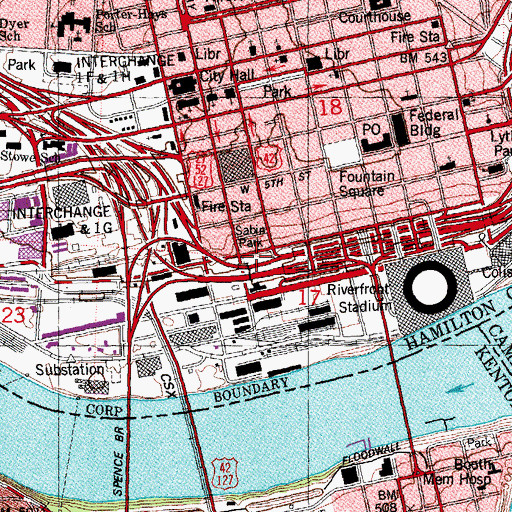 Topographic Map of Sabin Park, OH