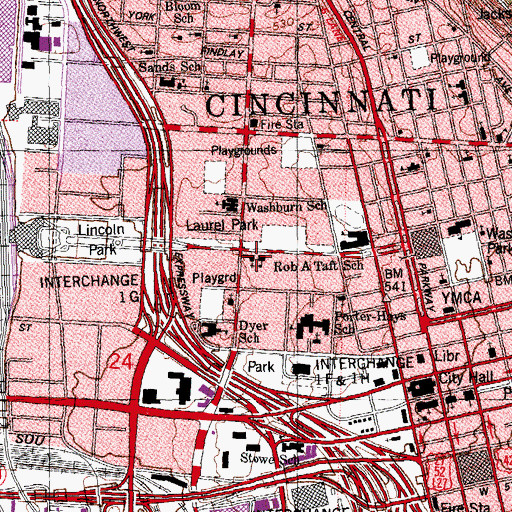 Topographic Map of Saint Joseph School, OH