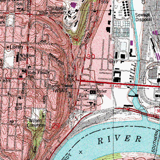 Topographic Map of Storrs, OH