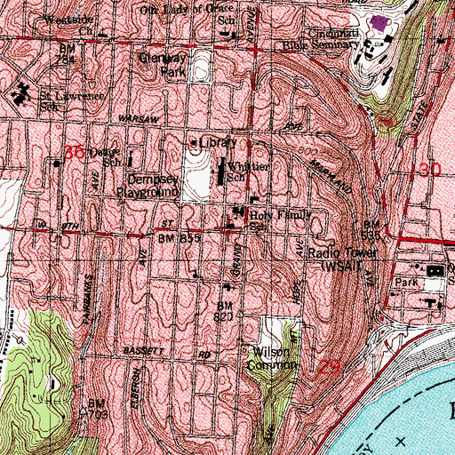 Topographic Map of Holy Family Catholic Church, OH