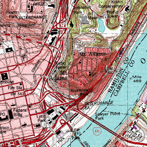 Topographic Map of Holy Cross Monastery (historical), OH