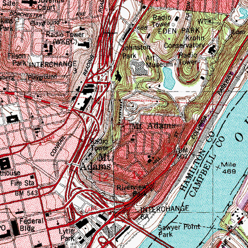 Topographic Map of Pilgrim Presbyterian Church, OH