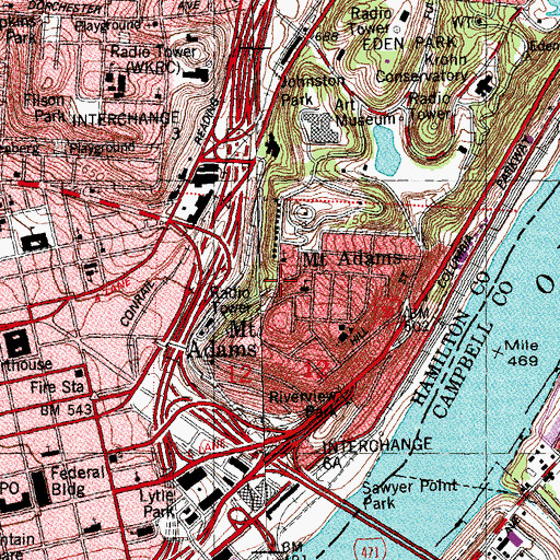 Topographic Map of Ida Street Bridge, OH