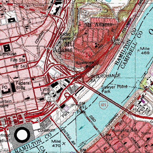 Topographic Map of Interchange 6A, OH