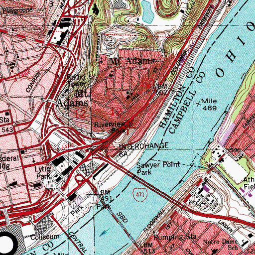 Topographic Map of Riverview Park, OH