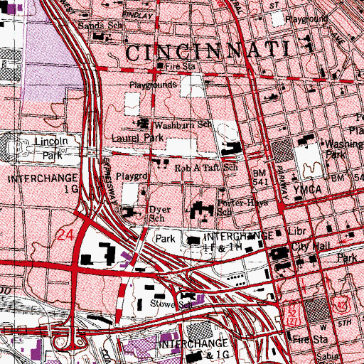 Topographic Map of Lincoln Court, OH