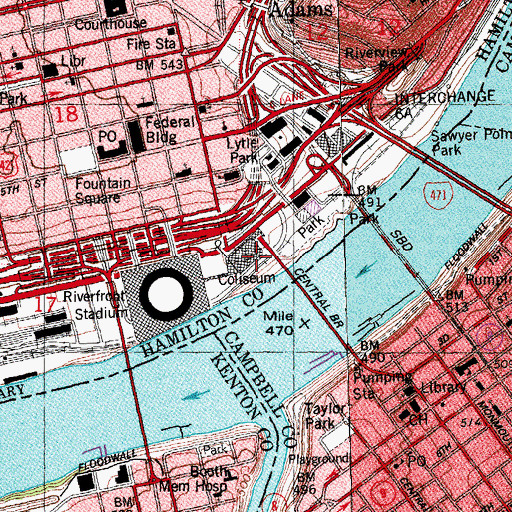 Topographic Map of Sausage Row (historical), OH