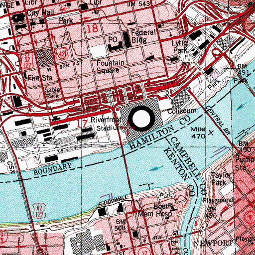 Topographic Map of Rat Row (historical), OH