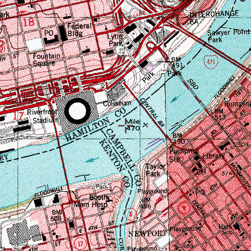 Topographic Map of Floating Bethel Church (historical), OH