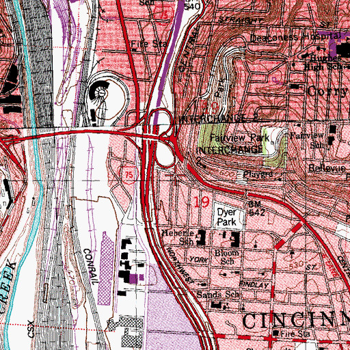 Topographic Map of Brighton Corner, OH