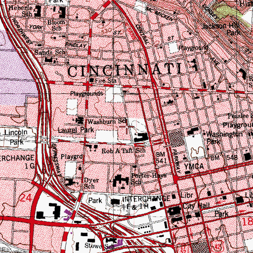 Topographic Map of Martin Luther King Shopping Center, OH