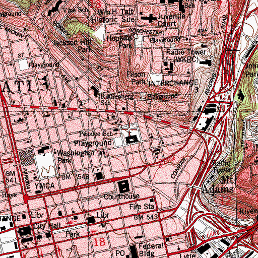 Topographic Map of Cutter Playground, OH