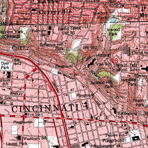 Topographic Map of Philippus United Church of Christ, OH