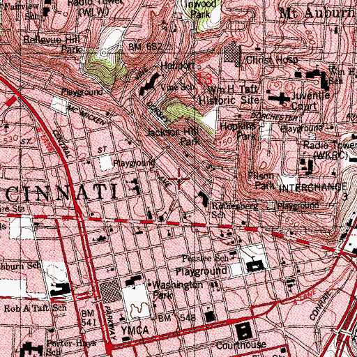 Topographic Map of Asbury Third Methodist Episcopal Church, OH