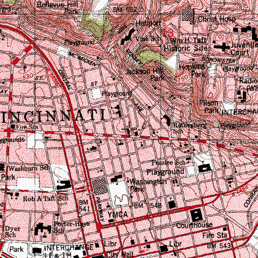 Topographic Map of Saint Francis Catholic Church, OH